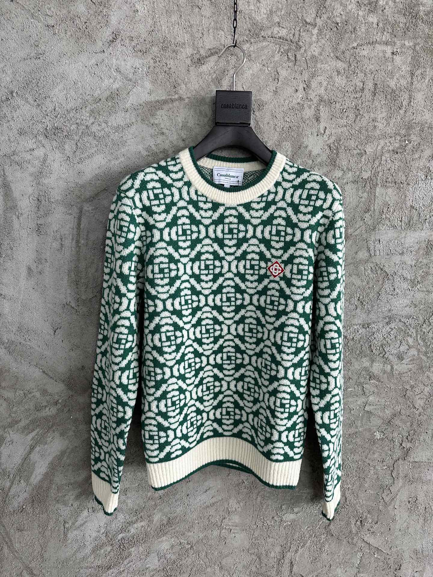 CASABLANCA Men's Jacquard Round Neck Sweater