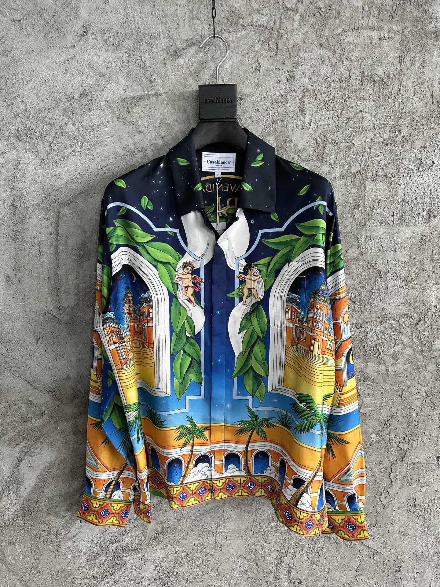 CASABLANCA Men's Angel Silk Long Sleeve Shirt