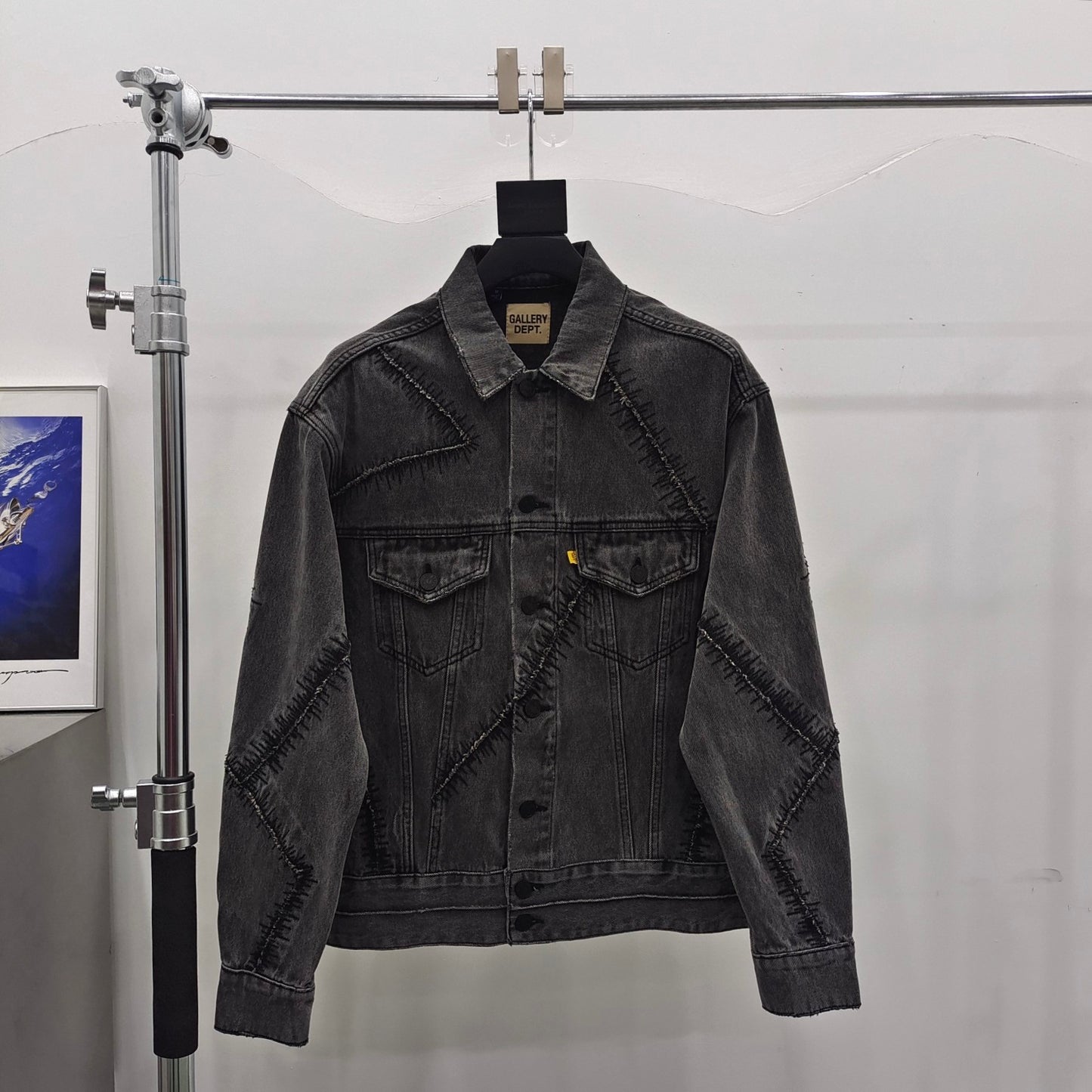 Gallery Dept Black Scar Denim jacket