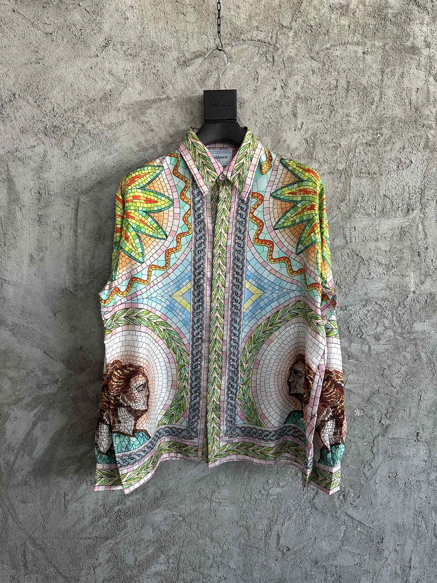 CASABLANCA Men's Mosaic Silk Long Sleeved Shirt