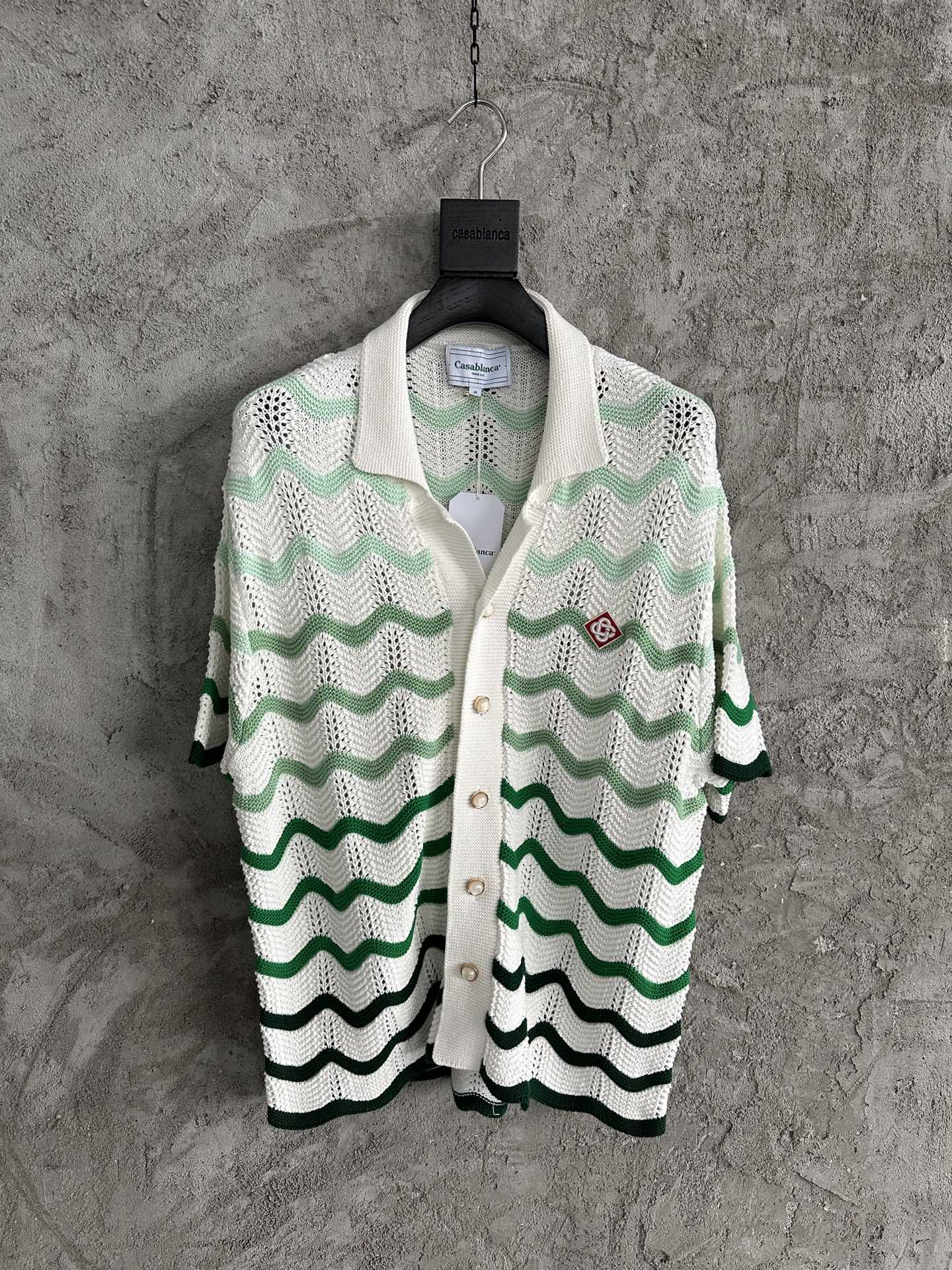 CASABLANCA Summer Men's Green Wave Shirt