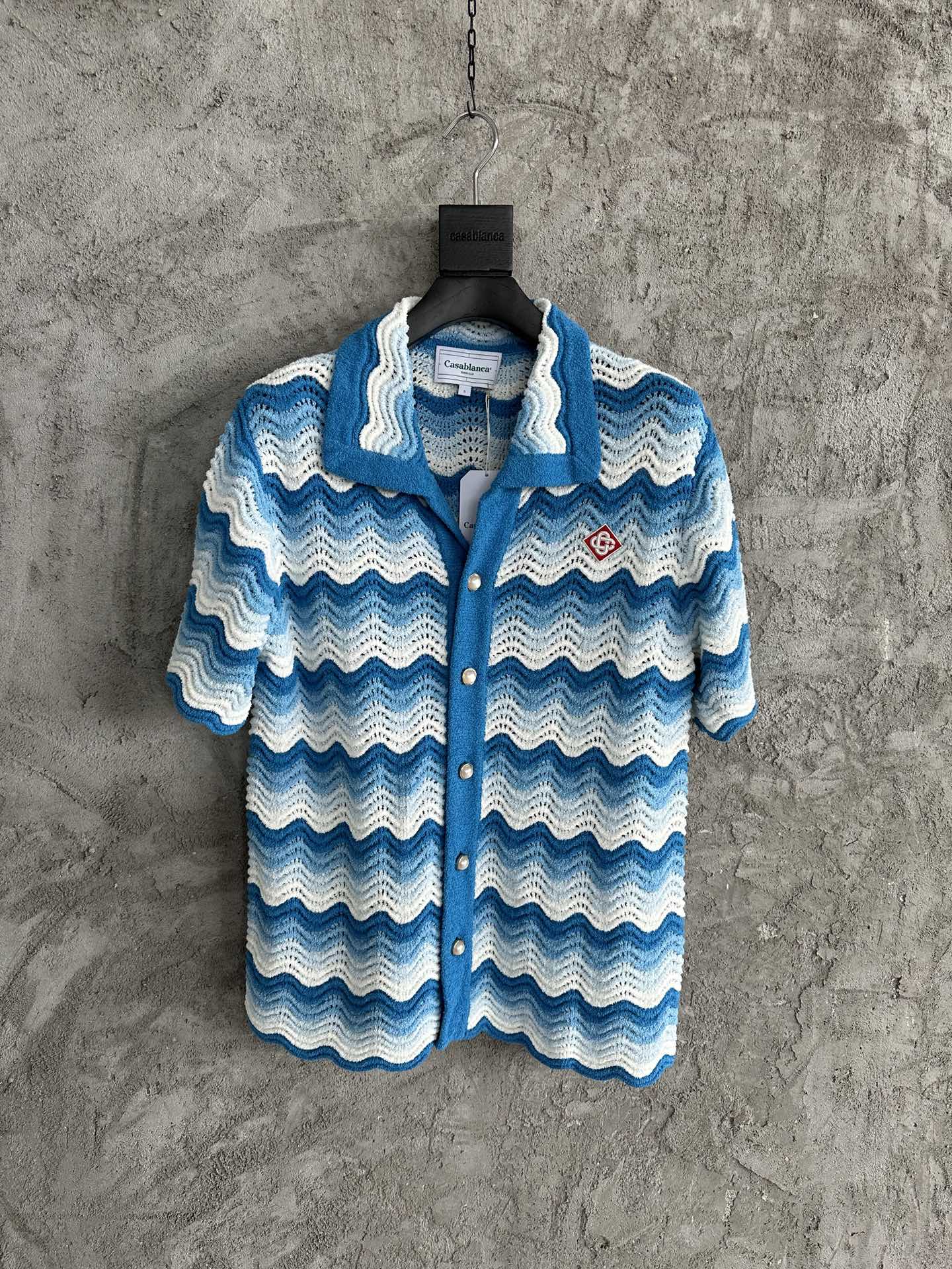 CASABLANCA Summer Men's Wave Knitted Shirt