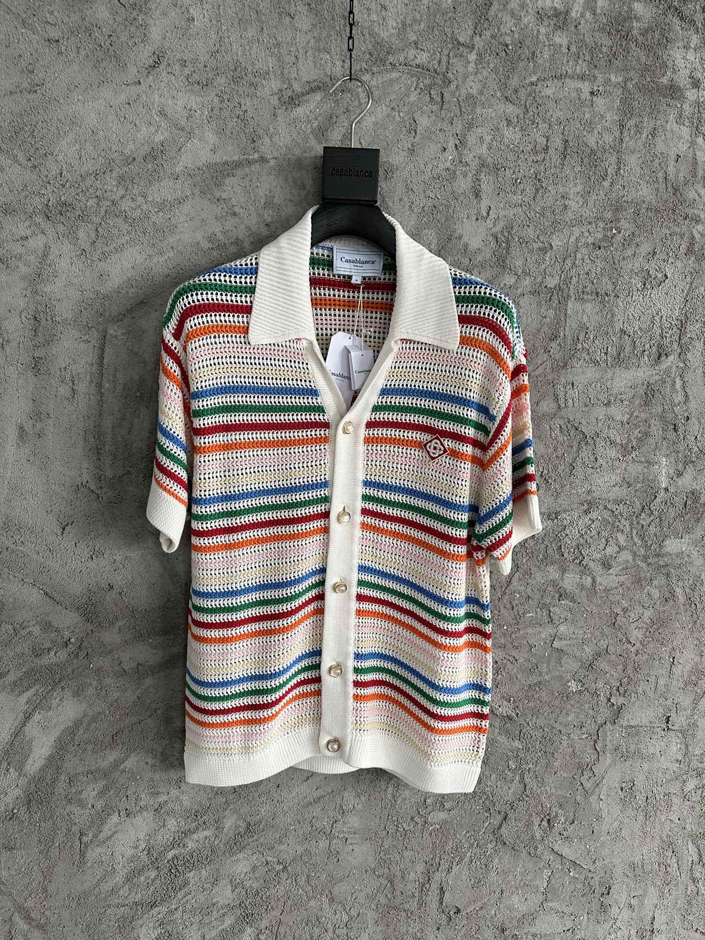 CASABLANCA Men's Colorful Striped Woven Shirt