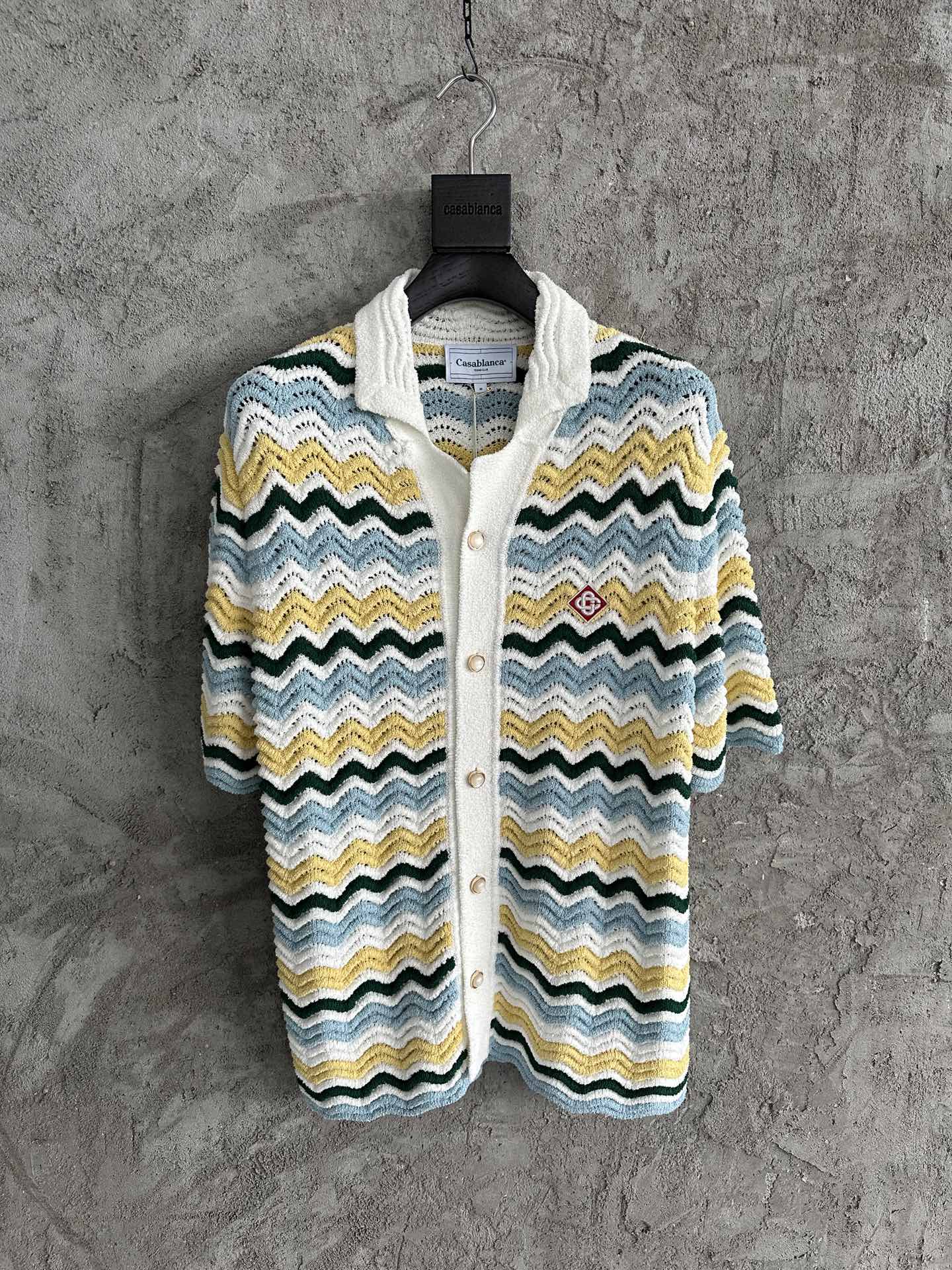 CASABLANCA Summer Men's Colorful Wave Shirt