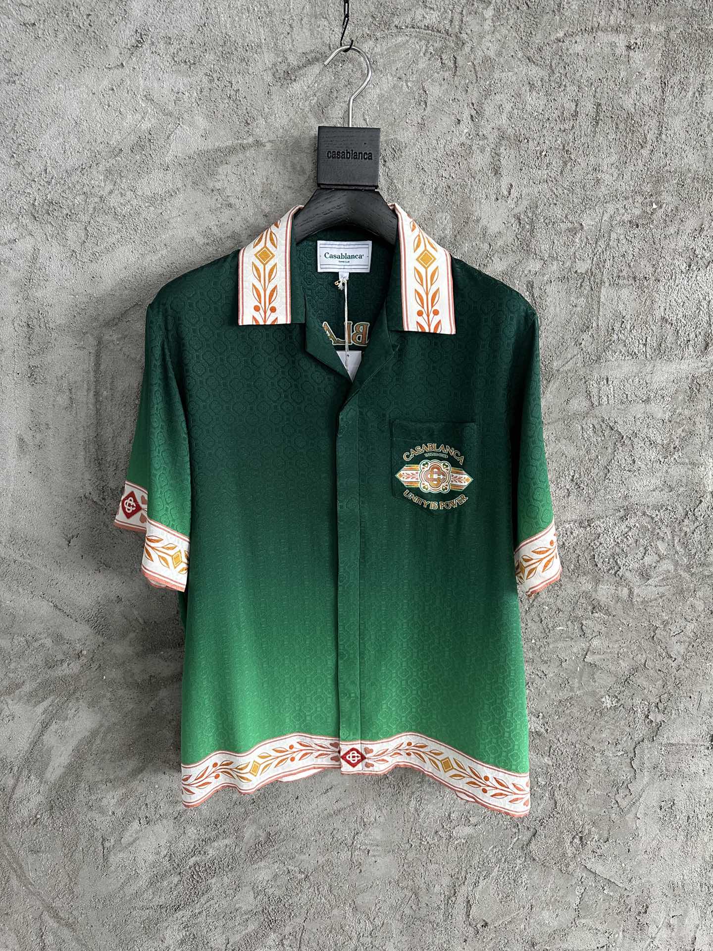 CASABLANCA Green Jacquard Silk Shirt