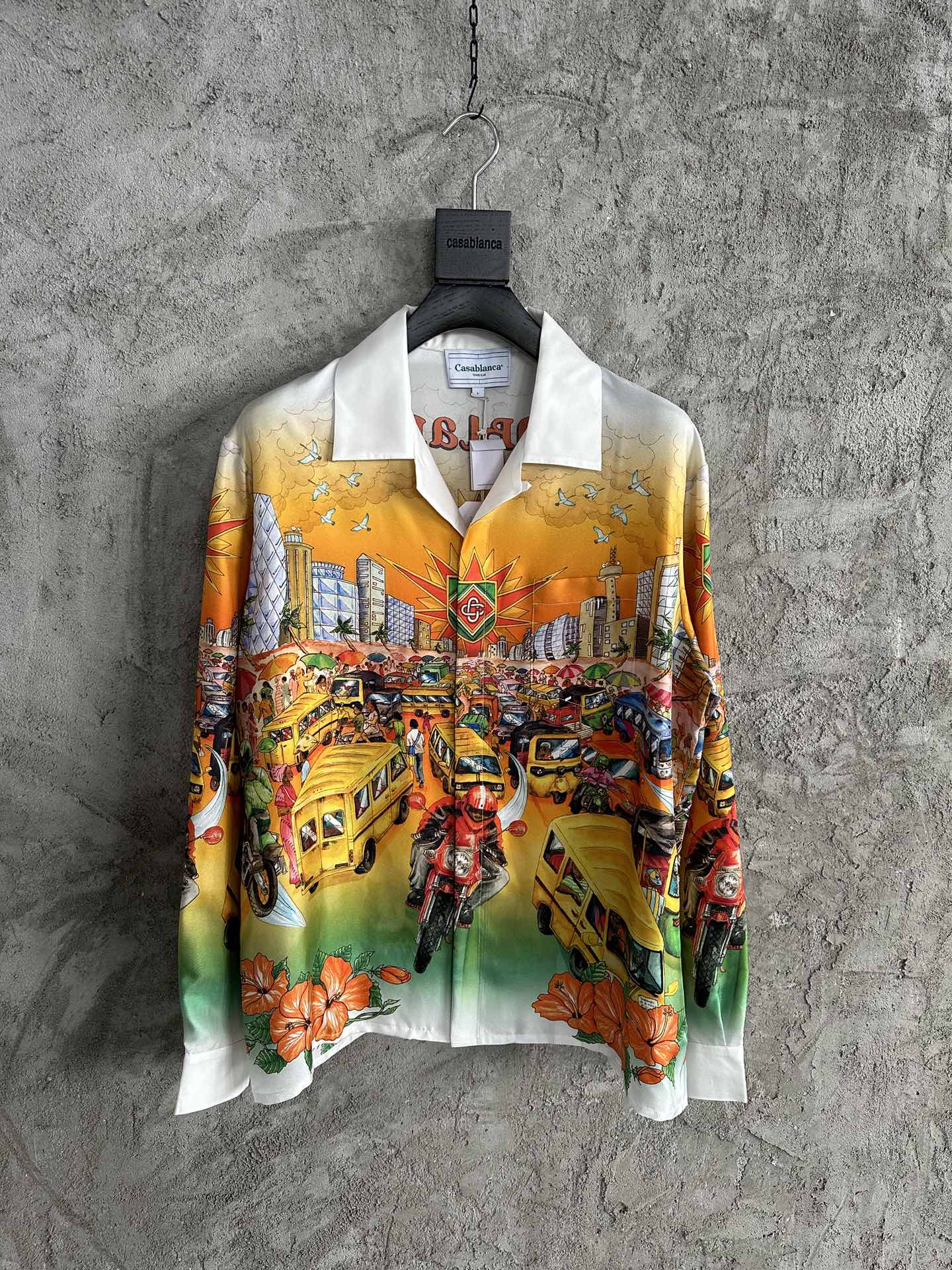 CASABLANCA Motorcycle Printed Silk Long Sleeves