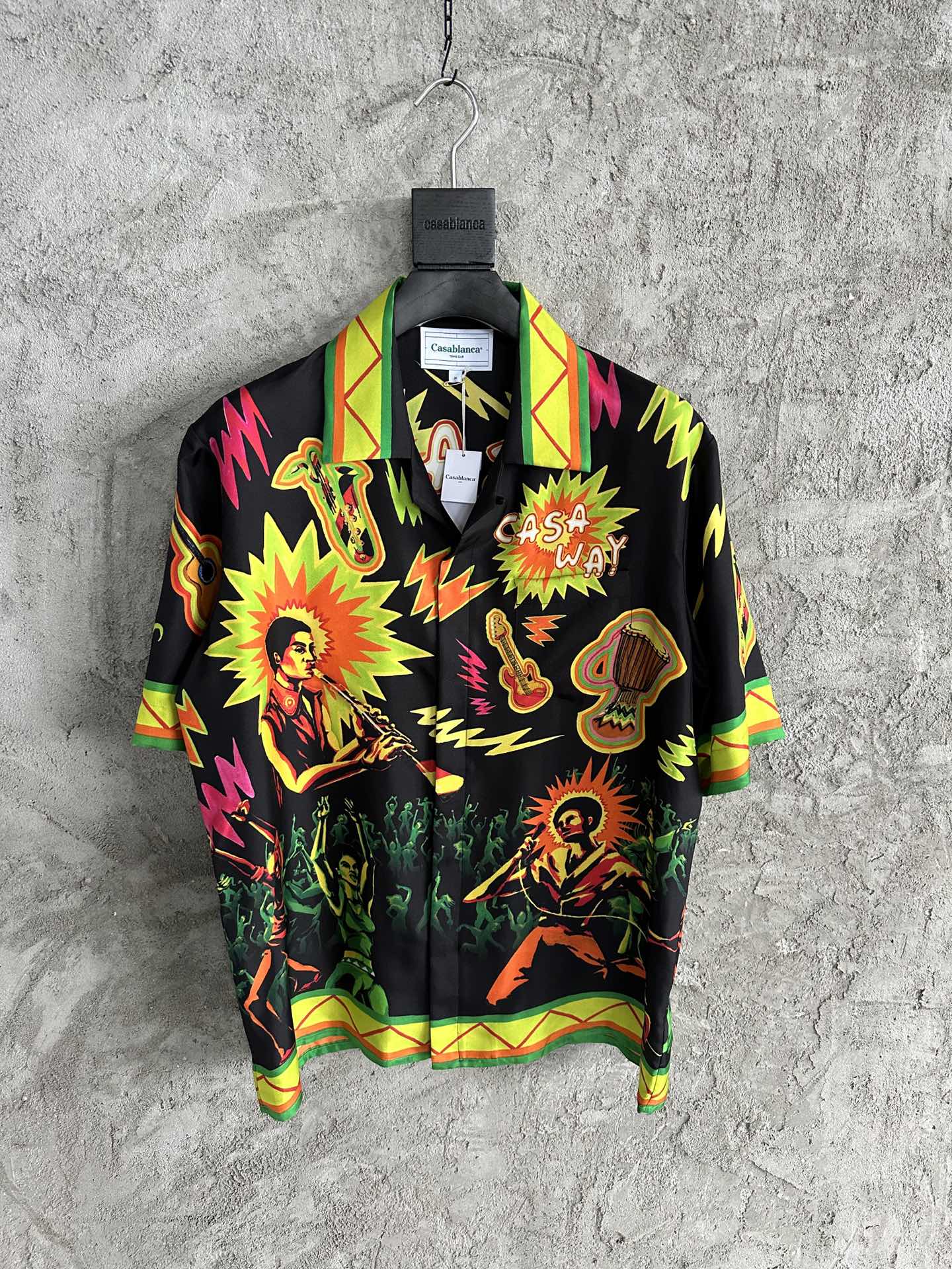 CASABLANCA Rock Band Printed Silk Shirt