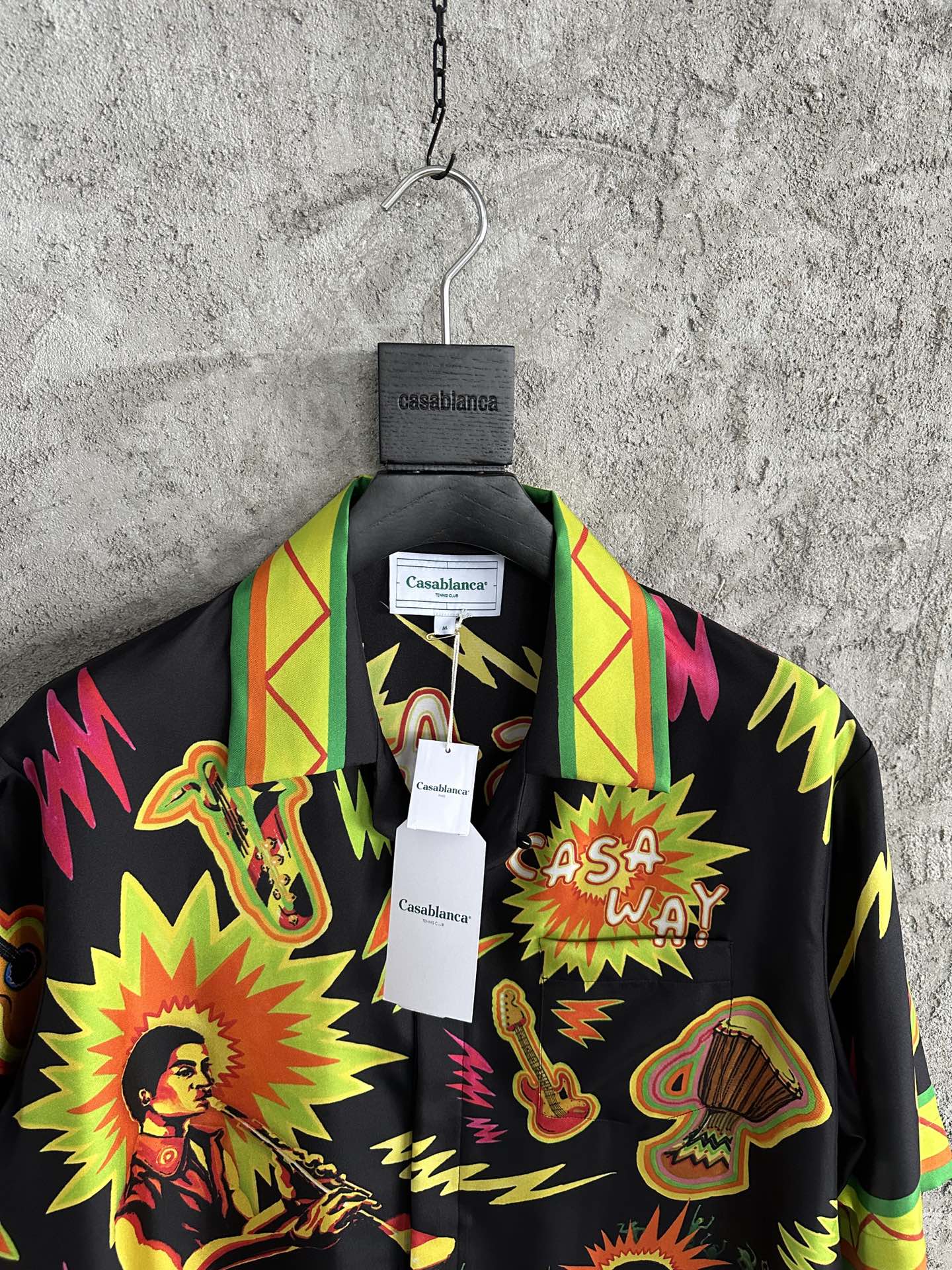 CASABLANCA Rock Band Printed Silk Shirt