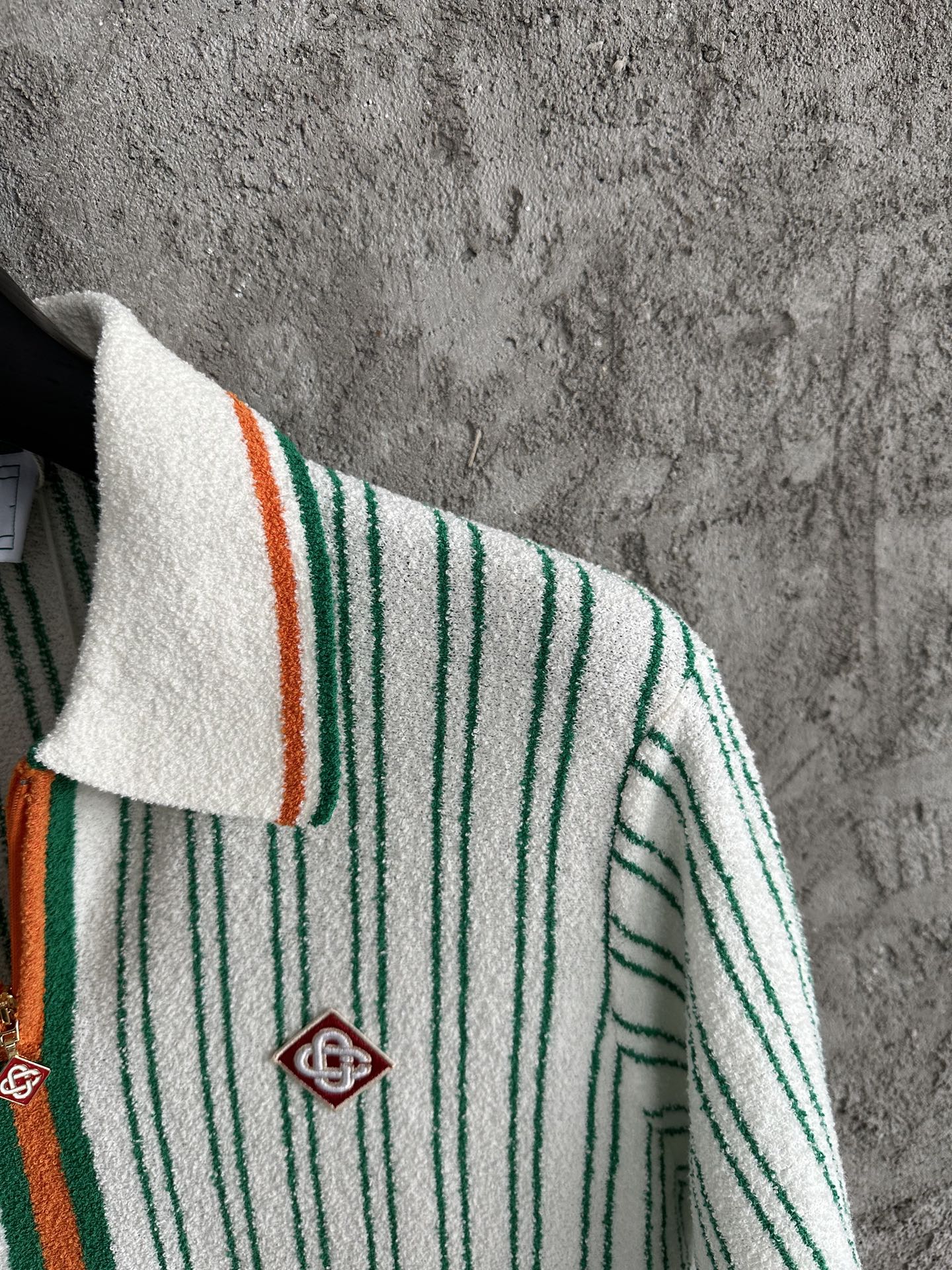 CASABLANCA Green Striped Polo