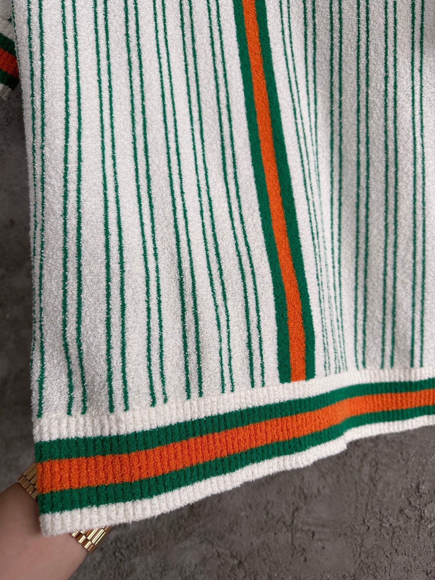 CASABLANCA Green Striped Polo