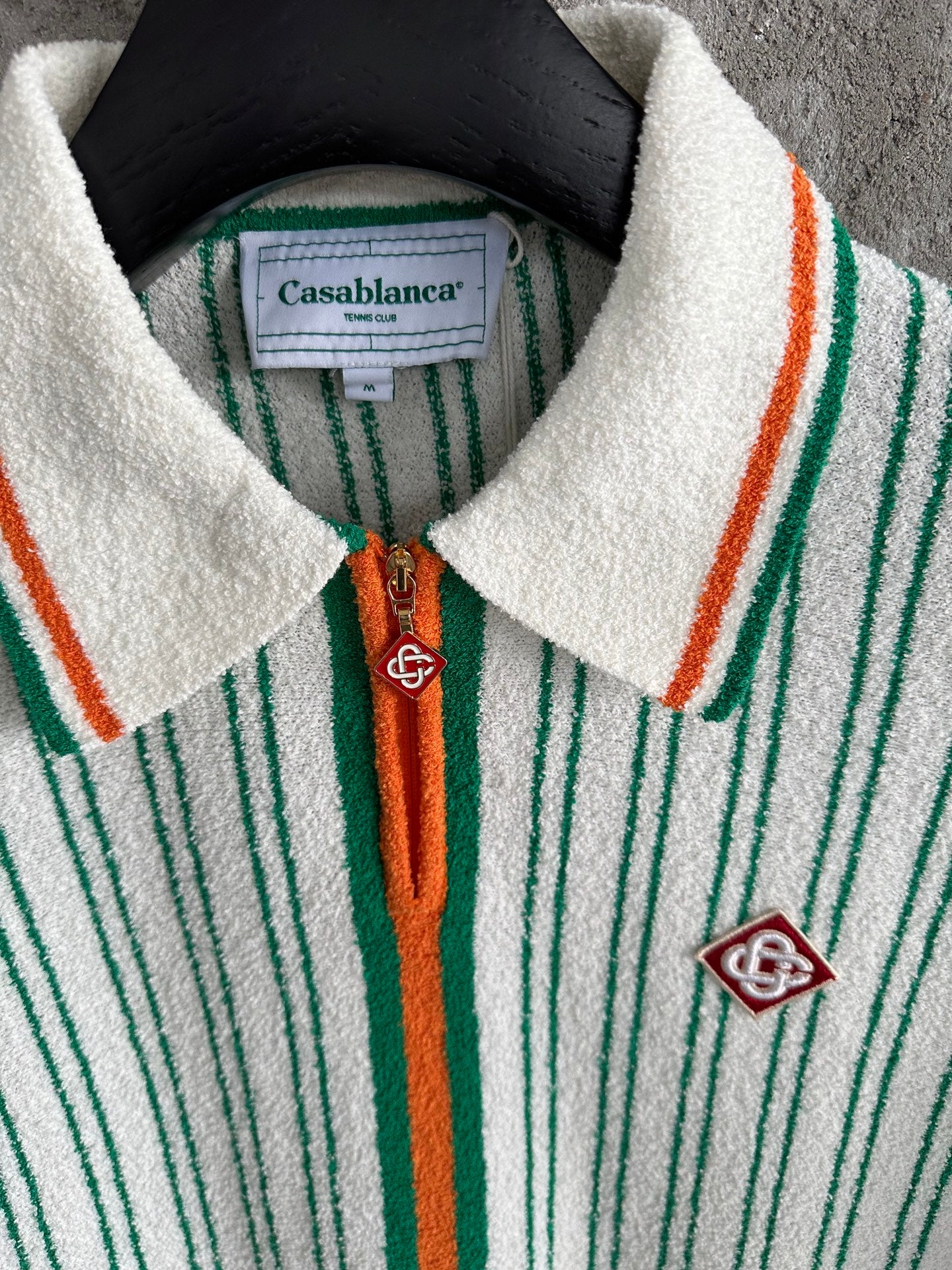 CASABLANCA Green Striped Polo