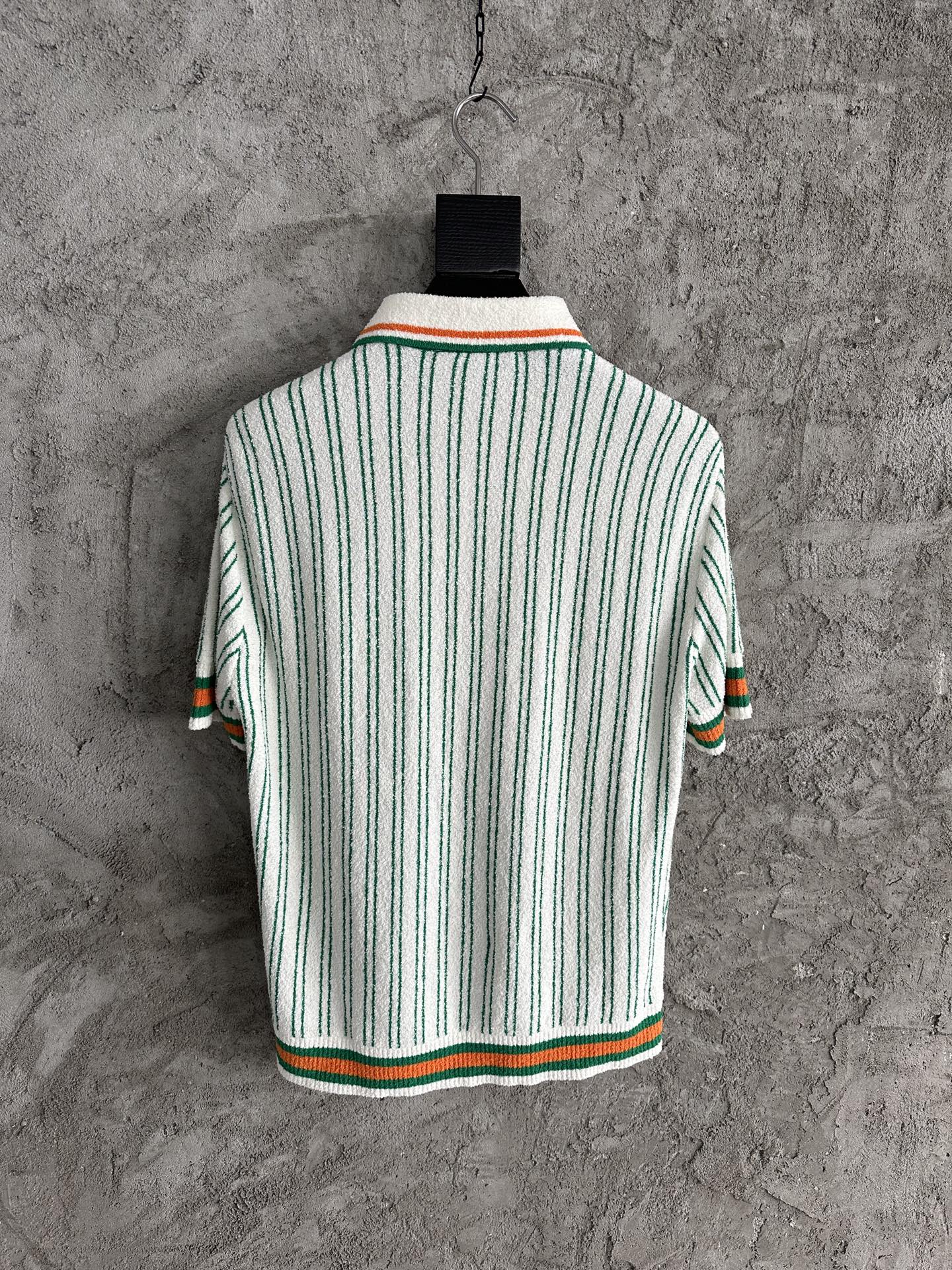 CASABLANCA Green Striped Polo