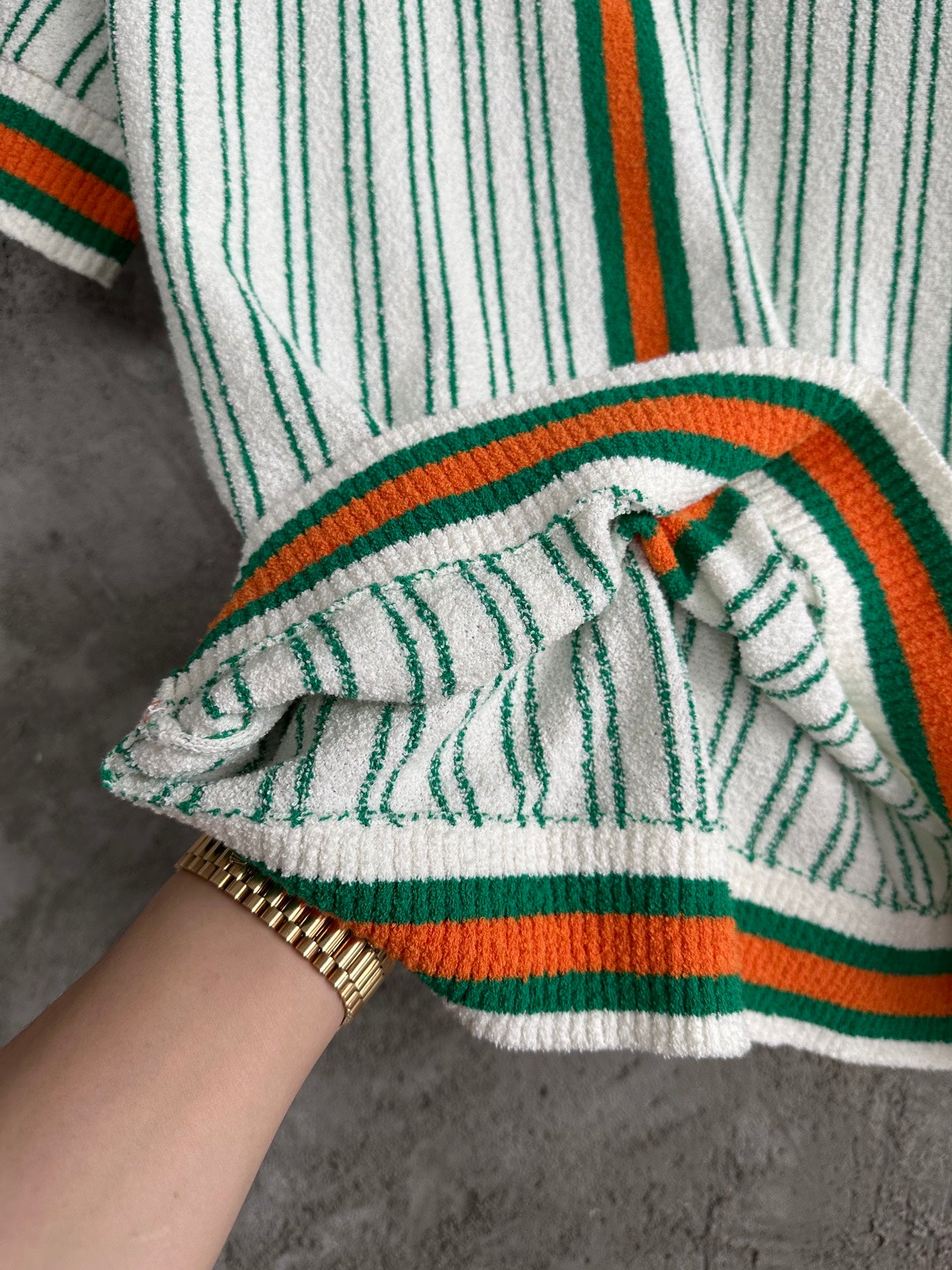 CASABLANCA Green Striped Polo