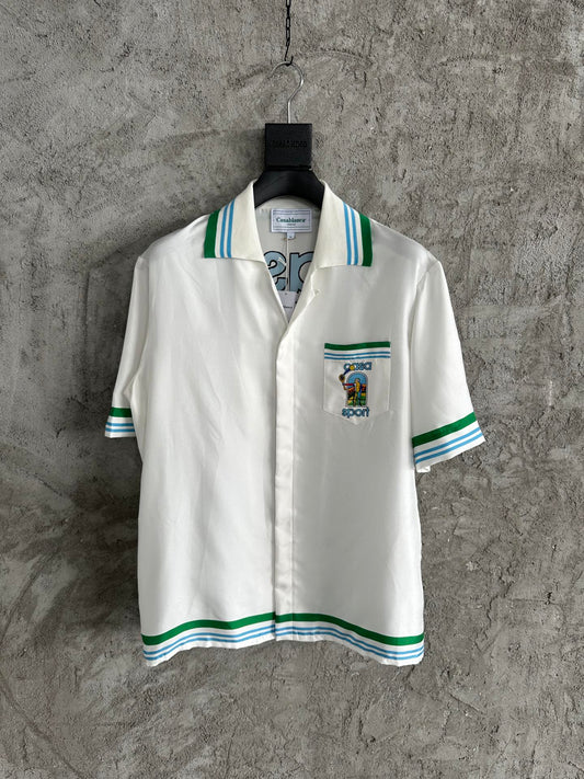 CASABLANCA Tennis Printed Silk Shirt