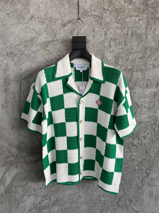 CASABLANCA Handmade plaid knit shirt